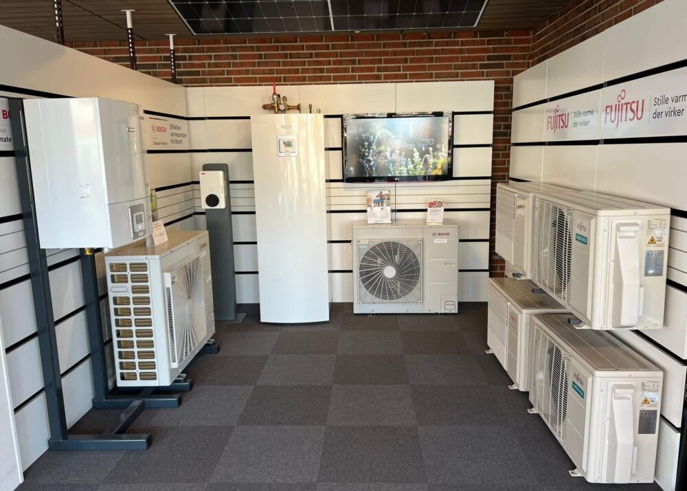 Varmepumper i showroom